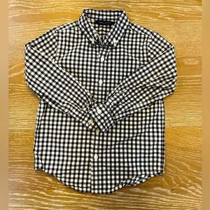 Janie and Jack - The Gingham Poplin Shirt - Navy Gingham - Size 4T